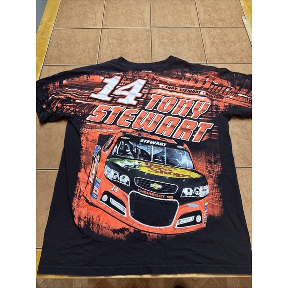 Nascar Other - NASCAR Tony Stewart Bass Pro Shop #14 All Over Print Double Sided T Shirt Sz Med